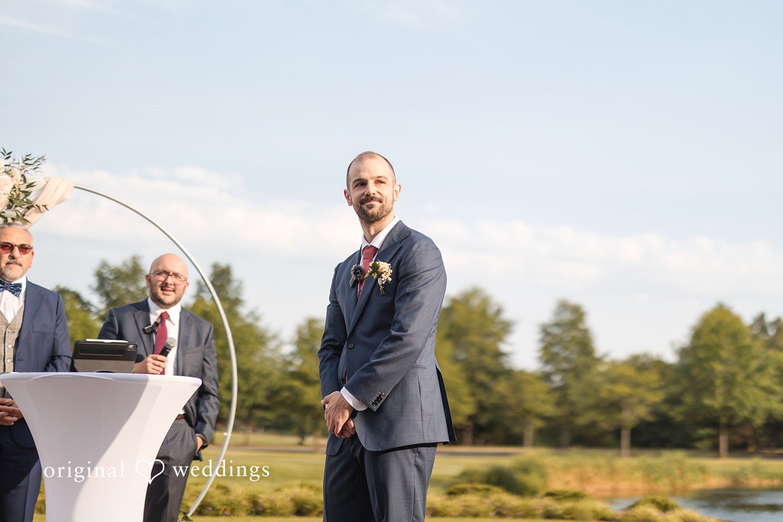 The groom anticipates the bride