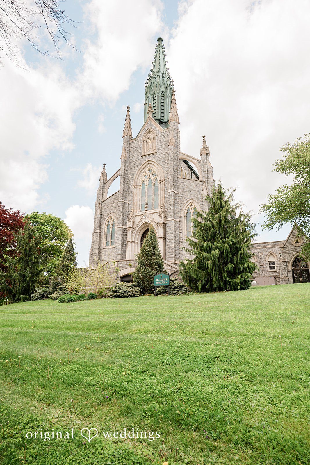 Ridge Center on Mercyhurst Campus wedding venue exterior before the celebration