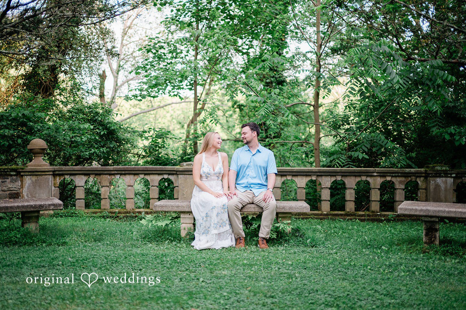 Justine + Danny The couple is wrapped in the lush greenery at Ridley Creek State Park