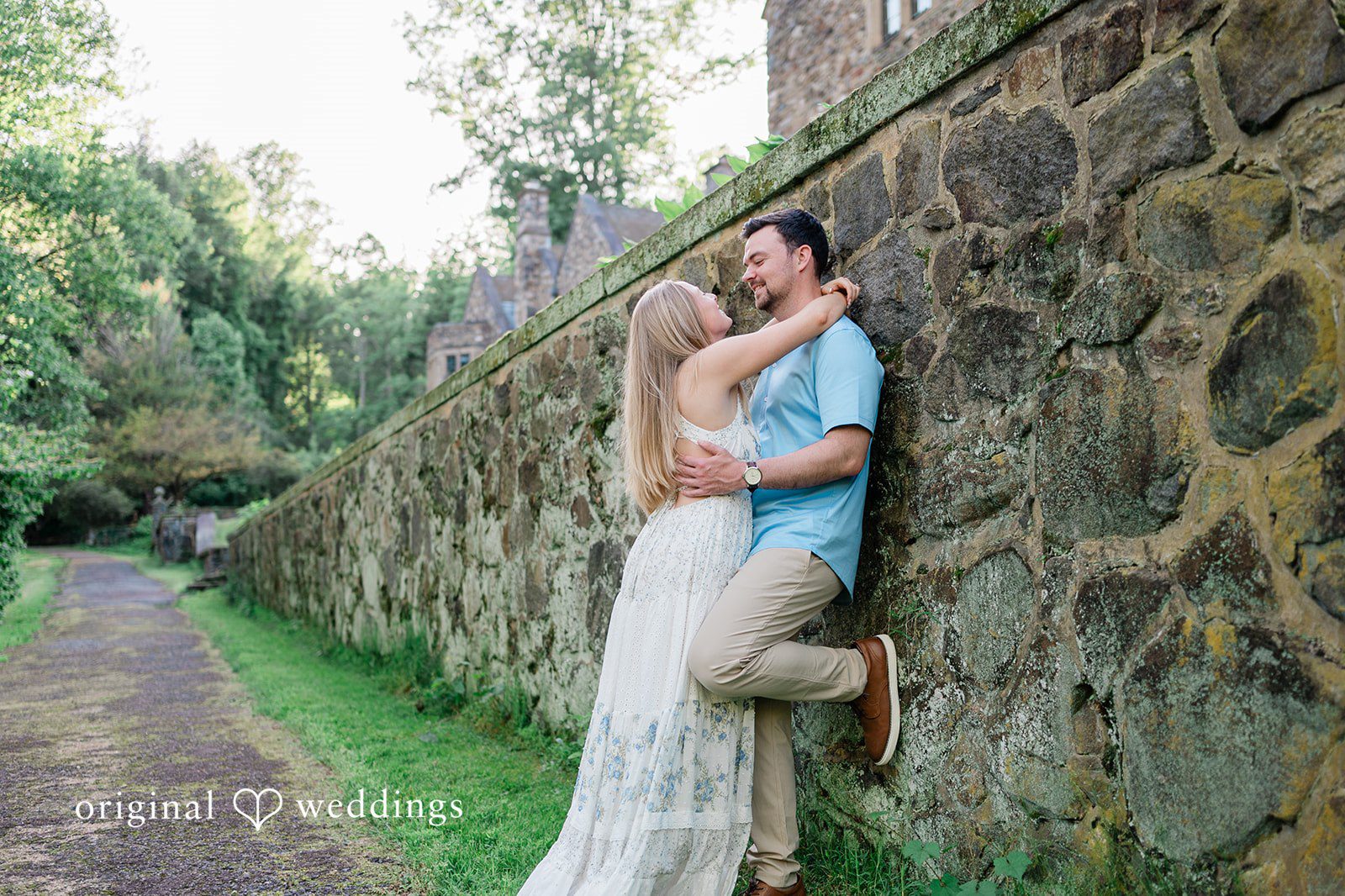 Justine + Danny Portrait by the rocky wall