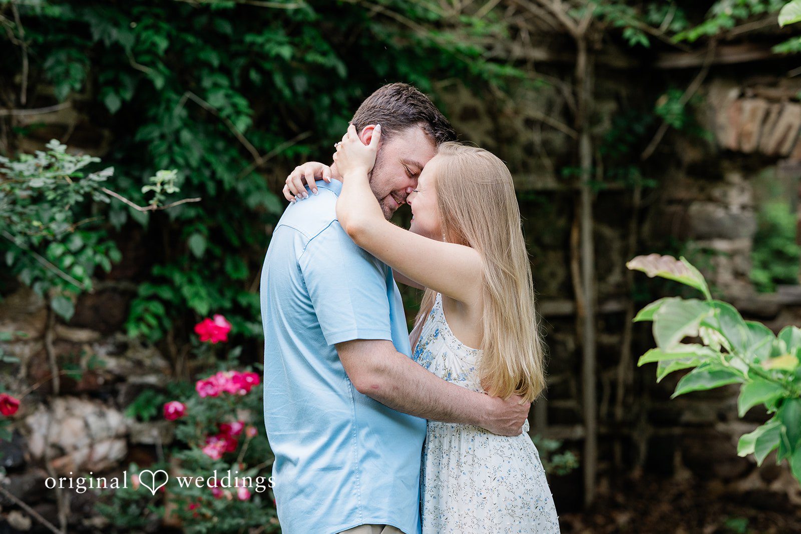Justine + Danny The couple shares a passionate hug