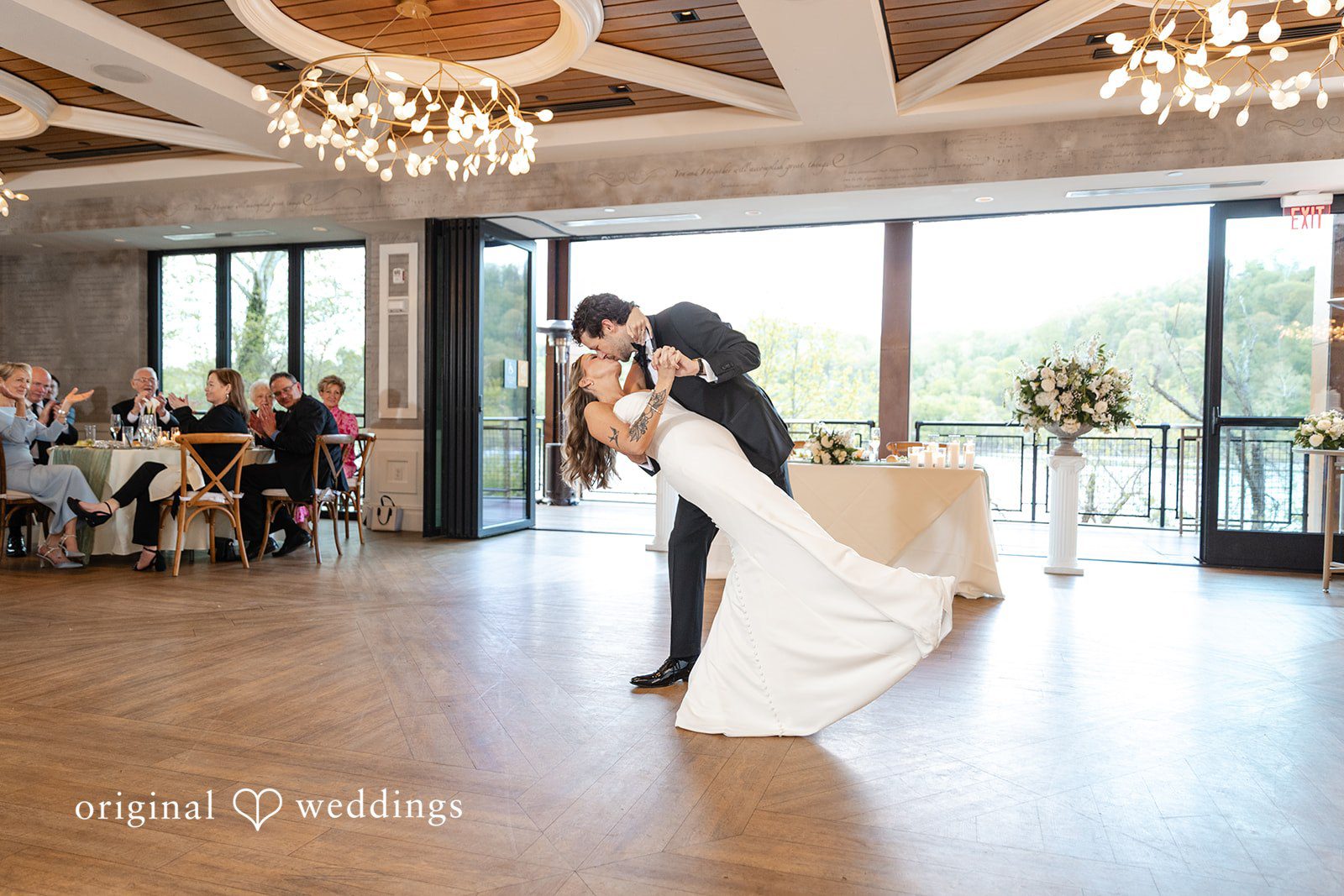 Romantic portrait of the couple dancing together