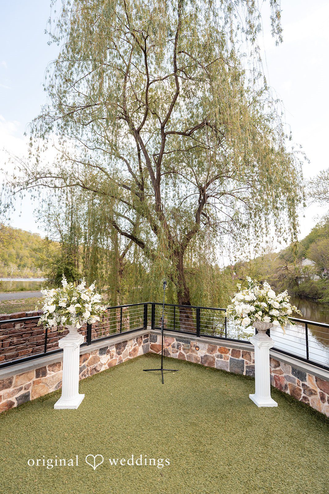 Decorated ceremony setup prepared for the wedding ceremony