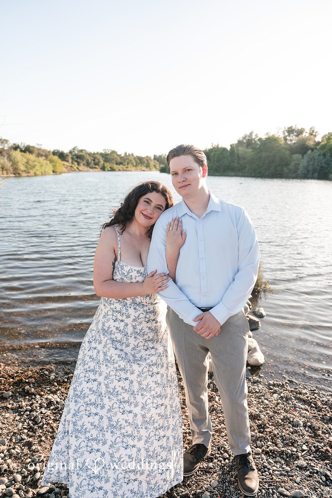Amber + Connor A portrait of the couple by the waterfront