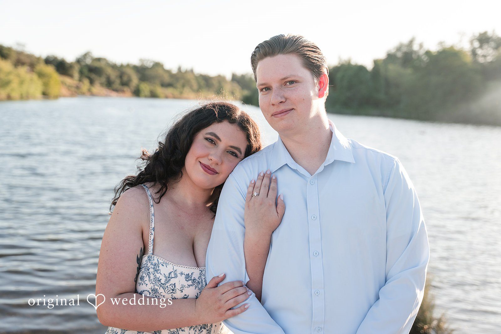 Amber + Connor Our Sacramento engagement photographers captured a stunning portrait of the couple by the waterfront at Sailor Bar County Park