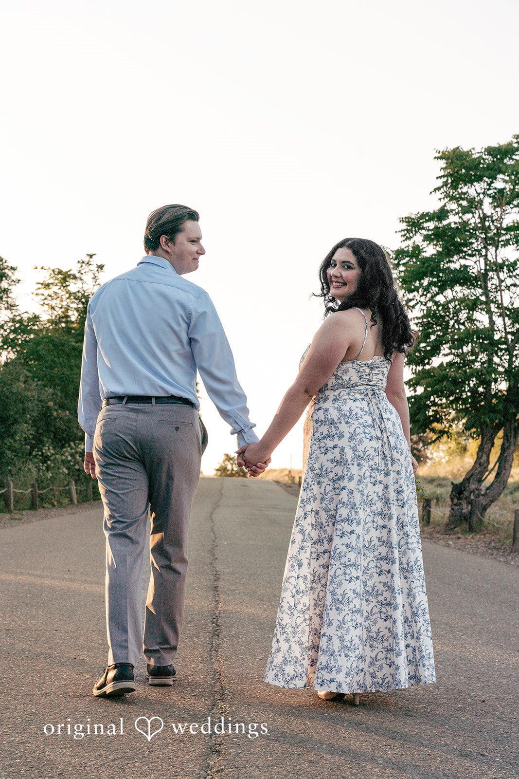 Amber + Connor The couple takes a walk through the outdoors