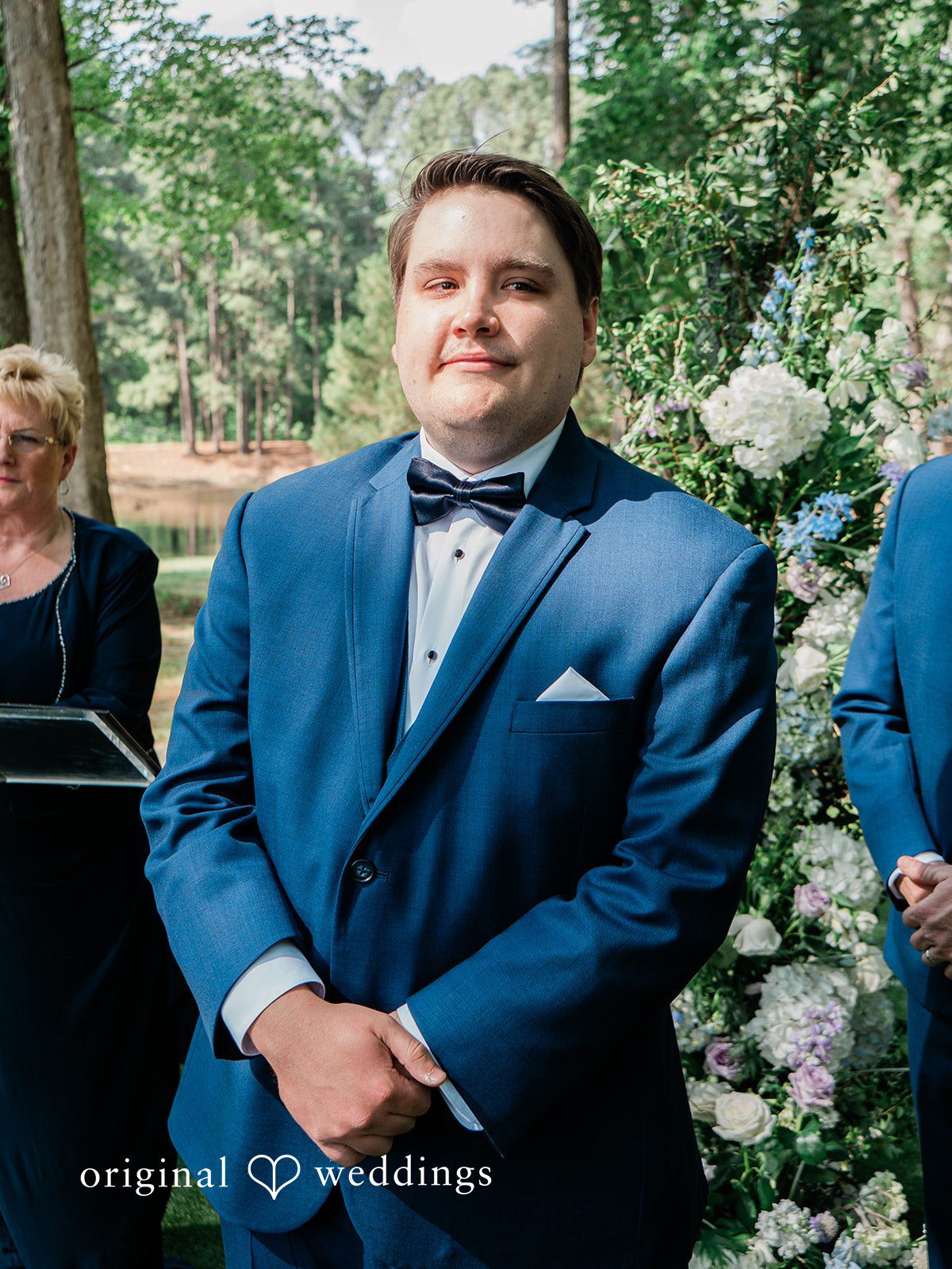 The groom anticipates the bride