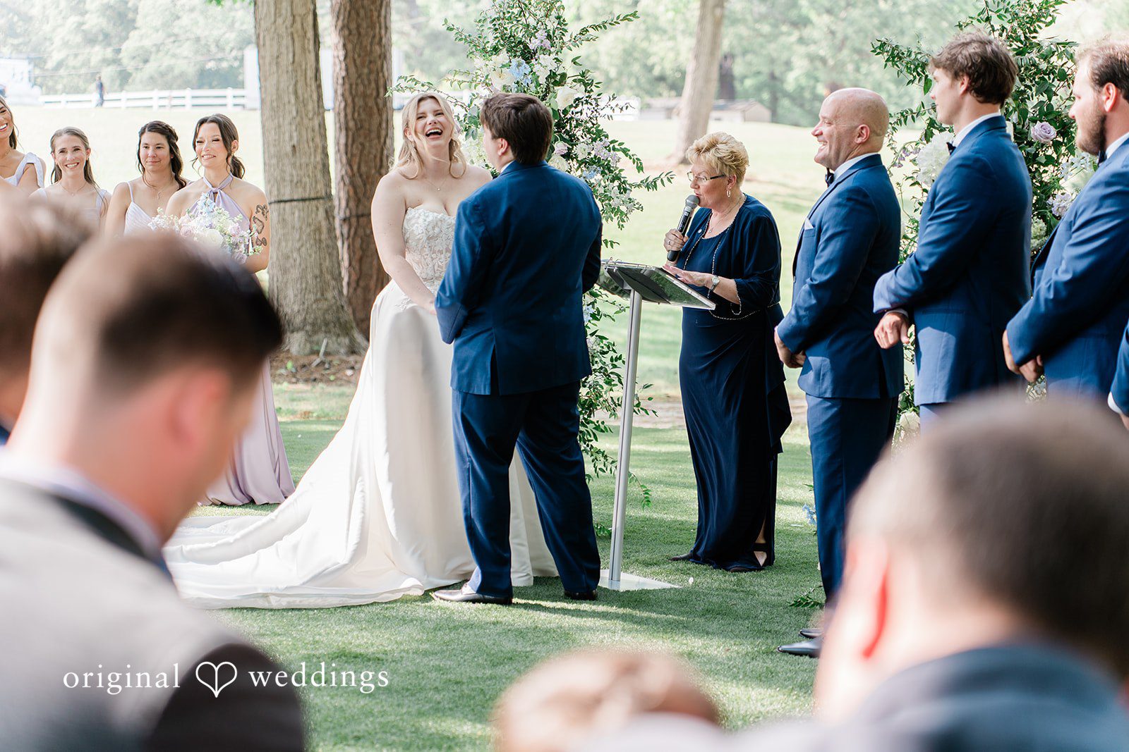 Happy moment from the Seven Paths Manor wedding ceremony