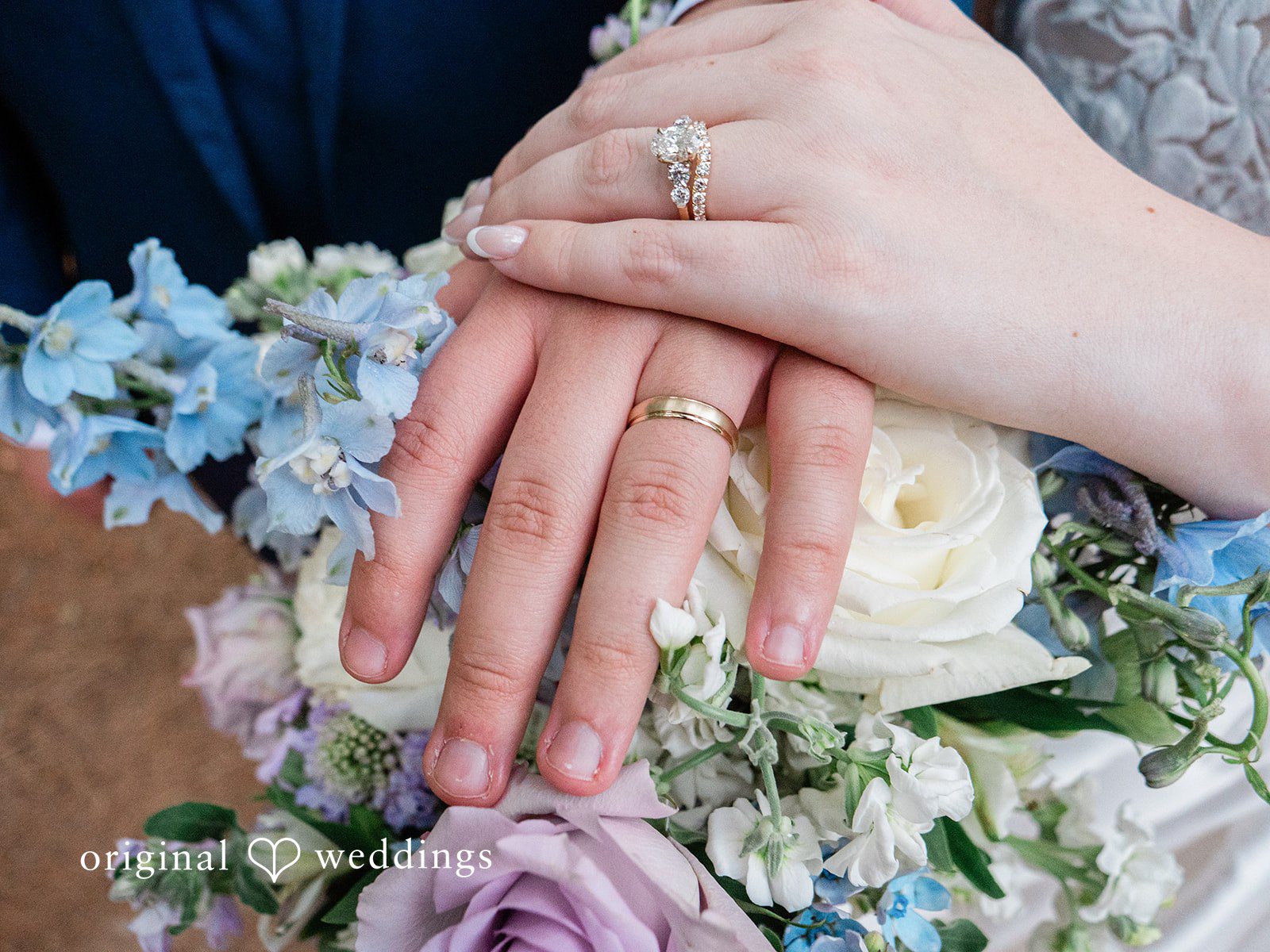 A close-up shot of the couple