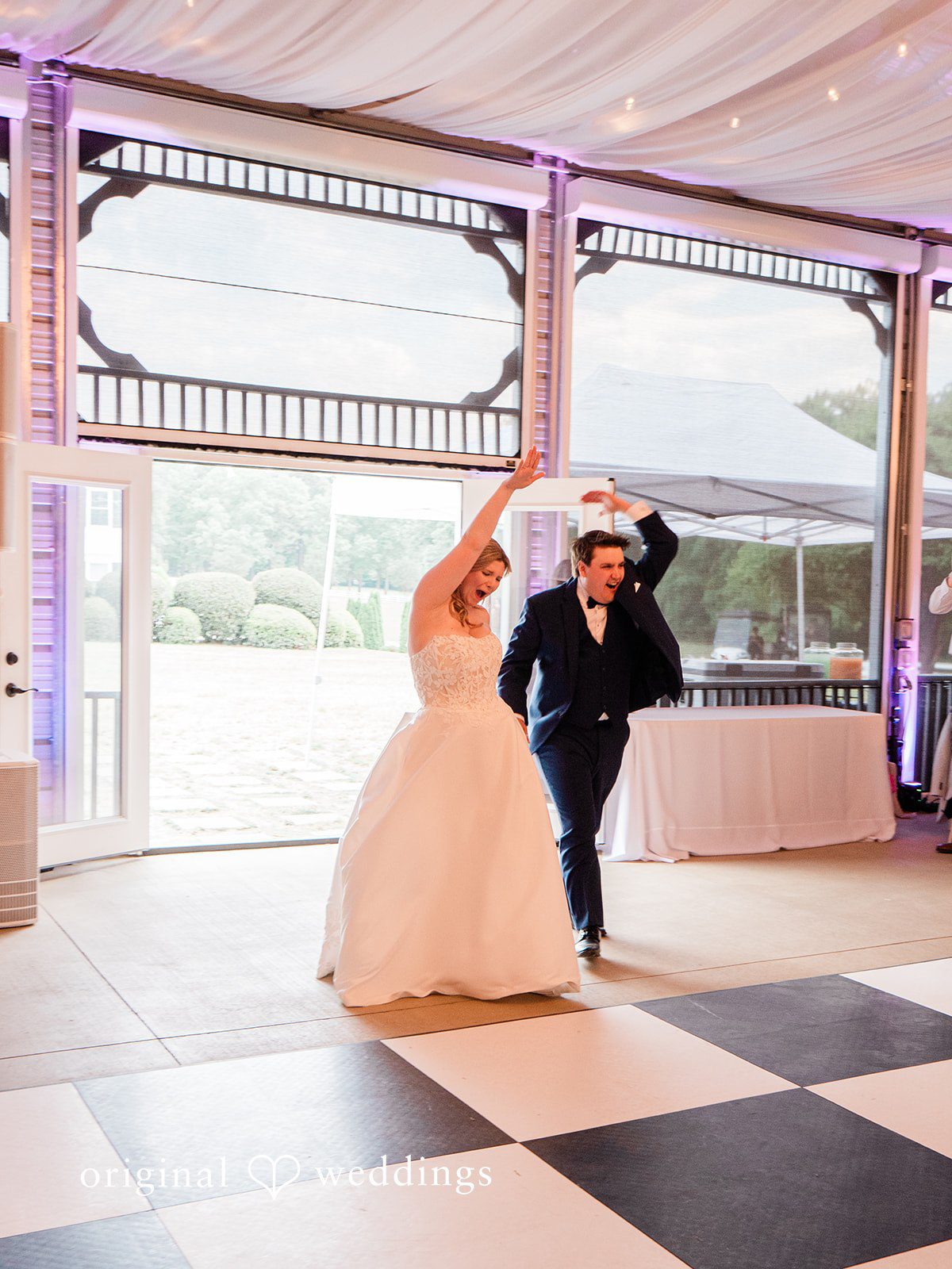 The couple makes a grand entrance