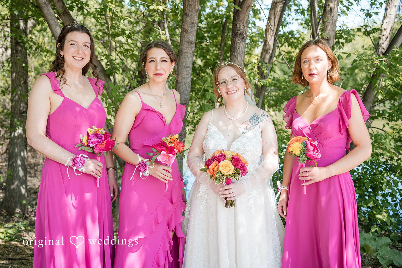 Katherine + Benjamin The bride and her bridesmaids