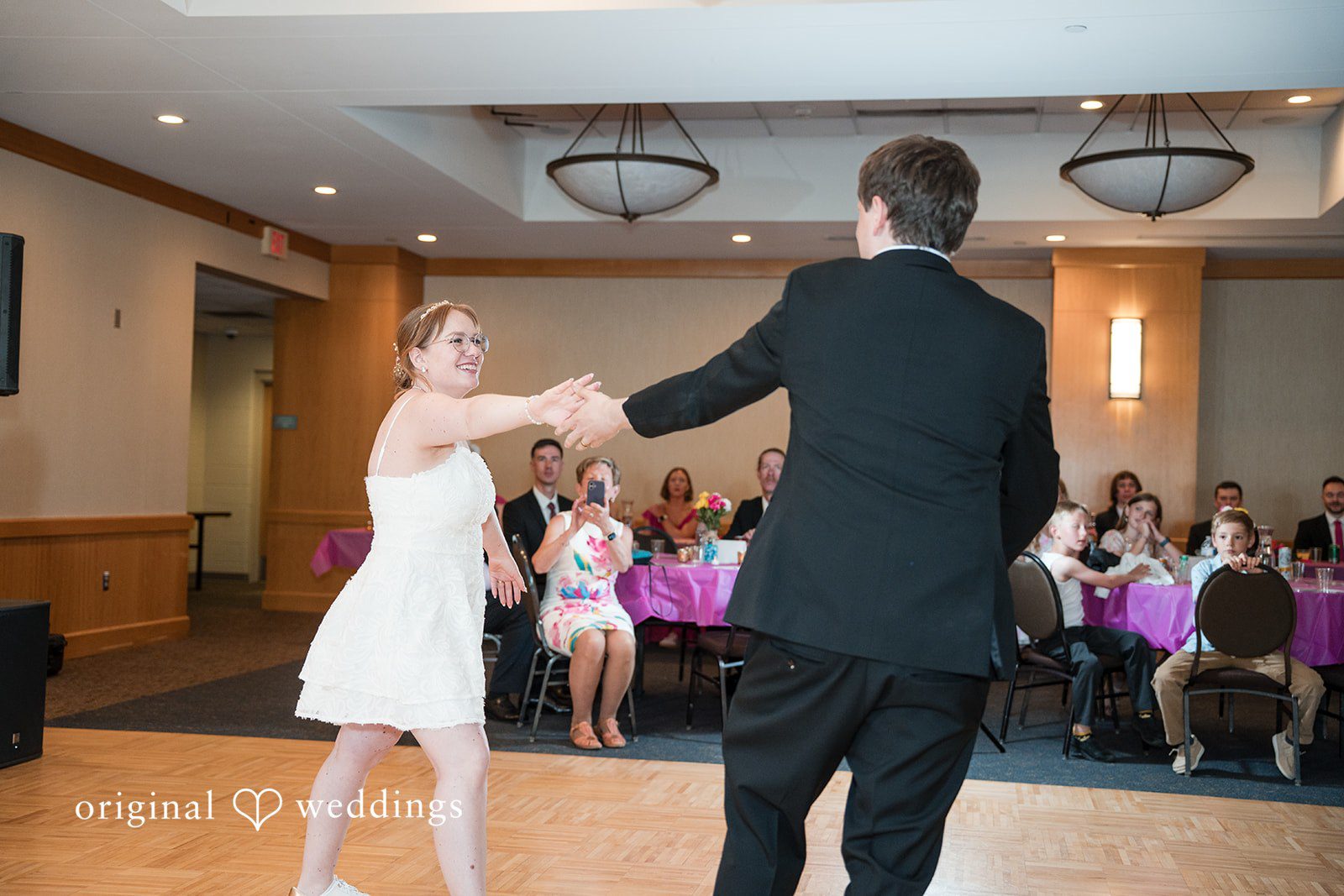 Katherine + Benjamin The couple takes their first dance at their wedding reception