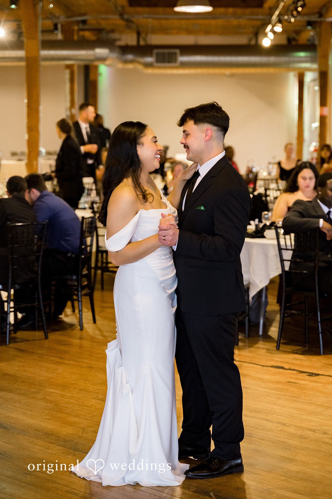 Kiarra + Anthony Elegant bride and groom reception dance moment at Solar Arts