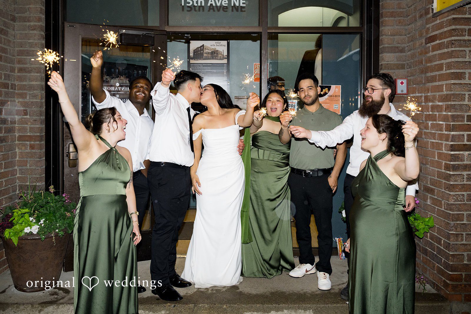 Kiarra + Anthony Elegant bride and groom kiss moment at Solar Arts