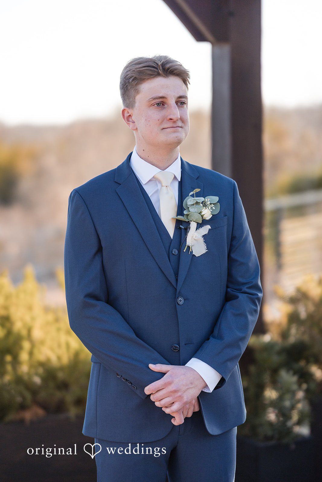 Jacobi + Marlie Emotional groom reaction during ceremony at Stone Crest