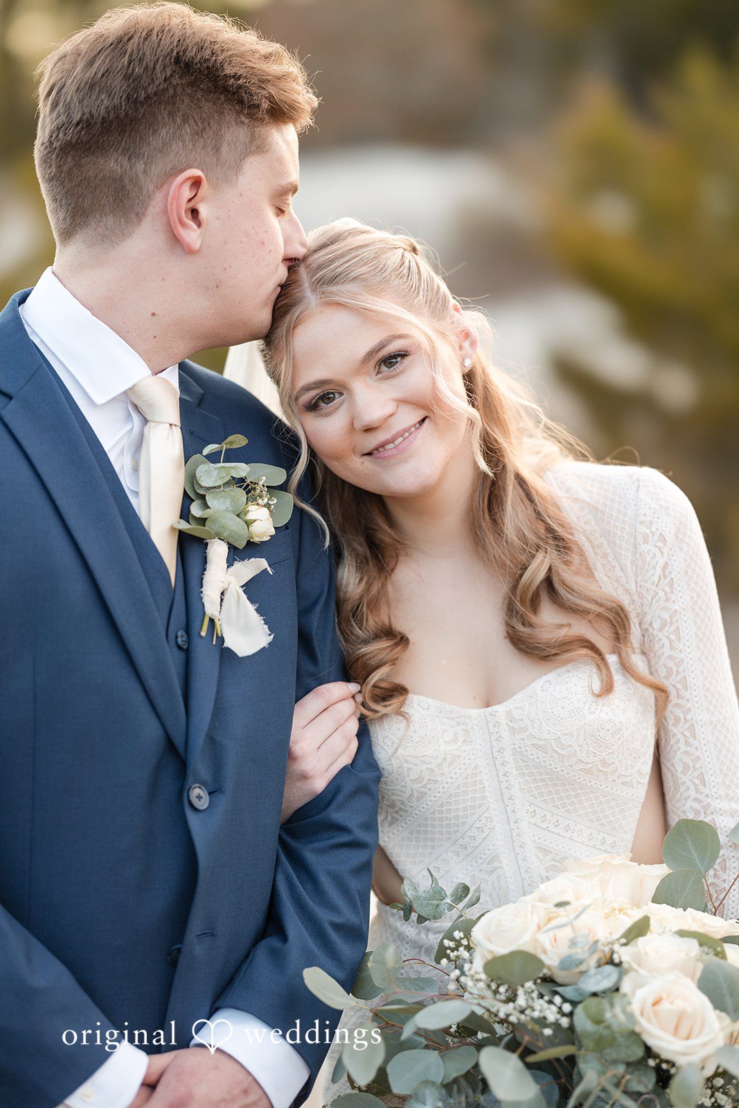 Jacobi + Marlie Stylish close-up wedding portrait at Stone Crest