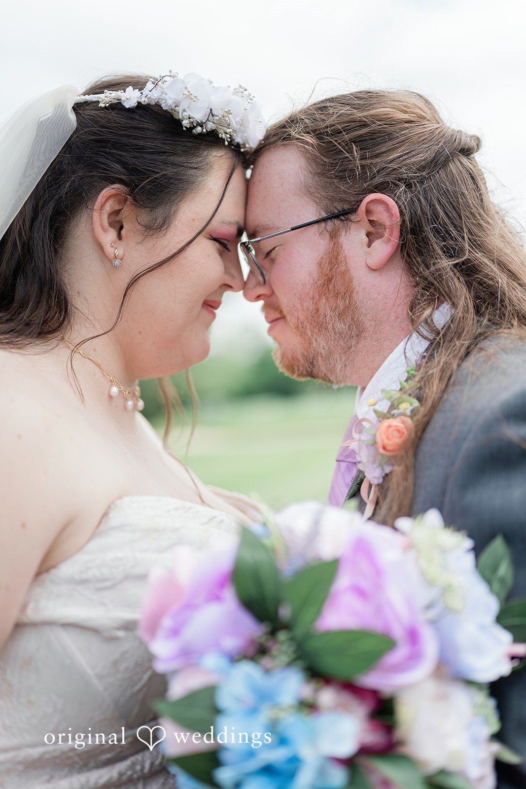 Lovely romantic pose of couple at Sugar Valley Golf Club