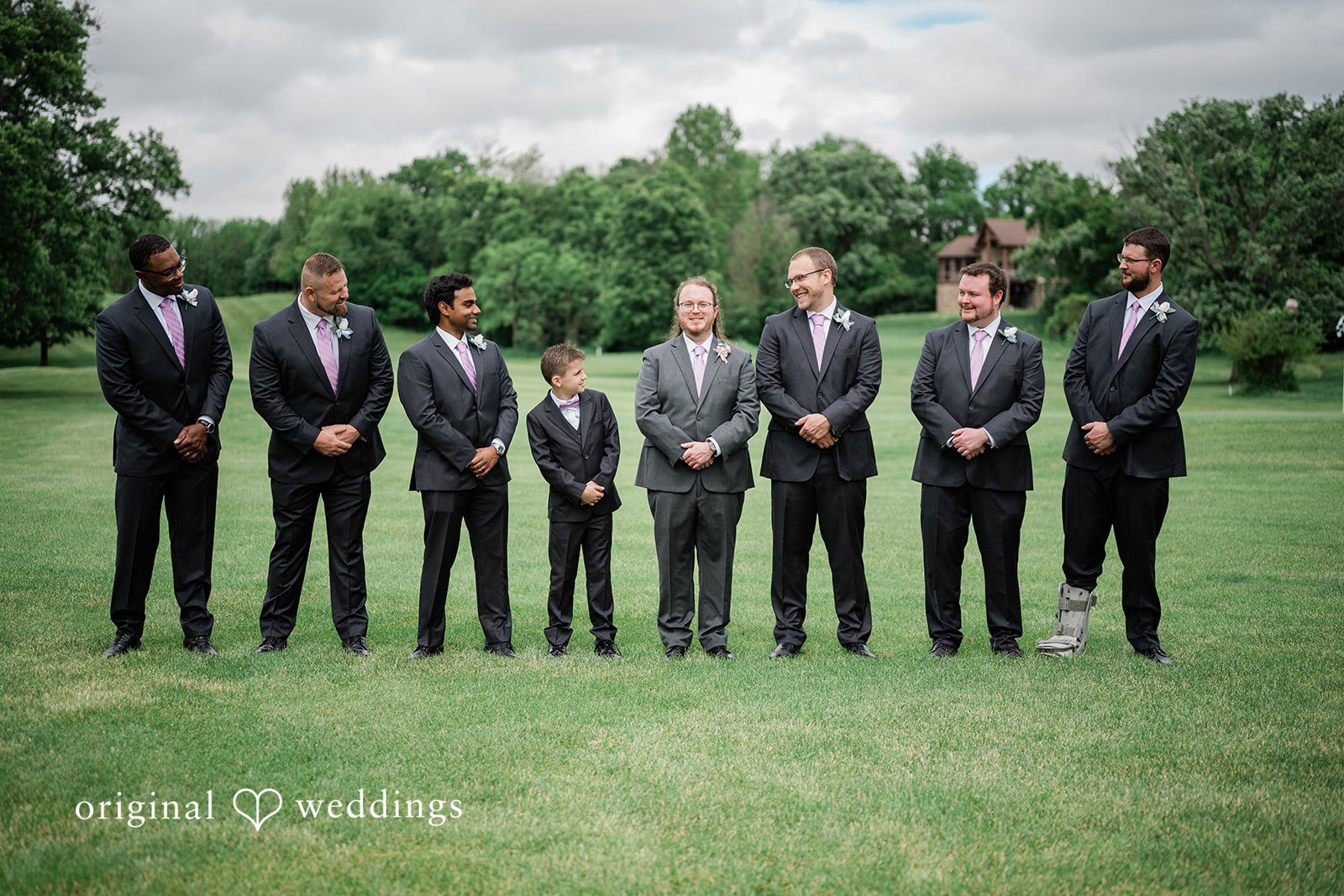 Group photo of groom with groomsmen at Sugar Valley Golf Club