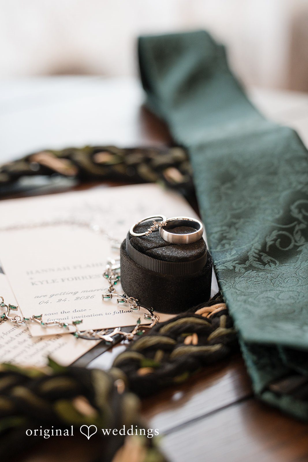 Hannah + Kyle Detailed picture of wedding rings