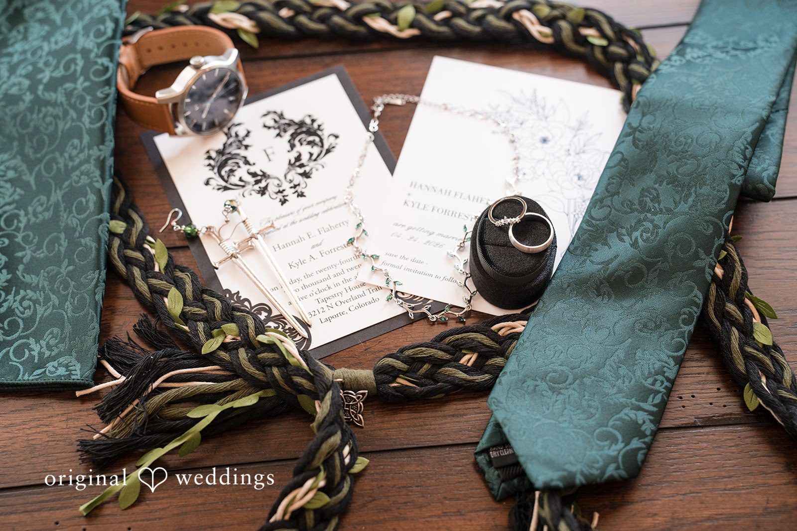 Hannah + Kyle Photography of wedding accessories