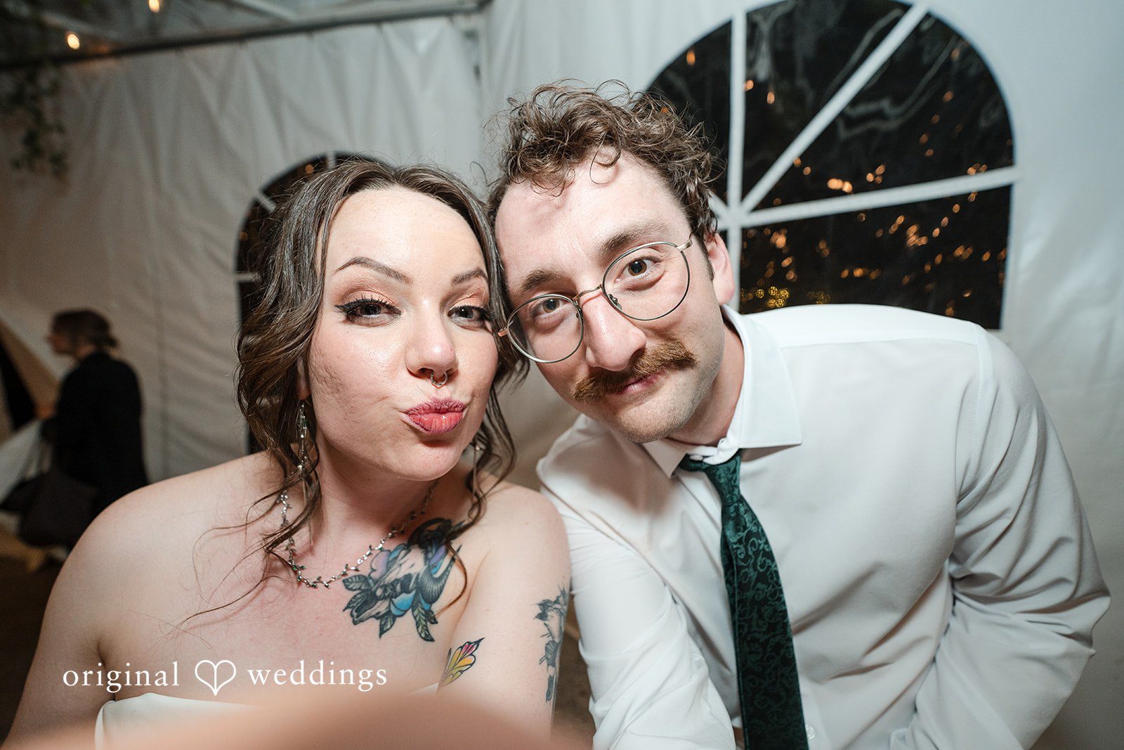 Hannah + Kyle Lovely pose of bride and groom at wedding reception