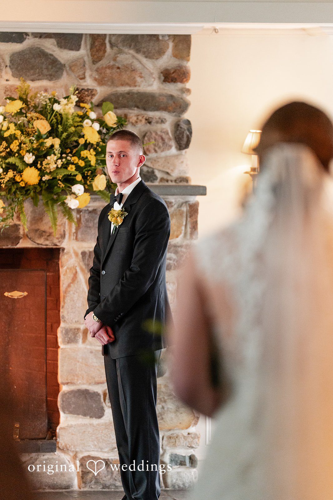Alanna + Stan Groom waiting for his bride at The Barker House by Wedgewood Weddings