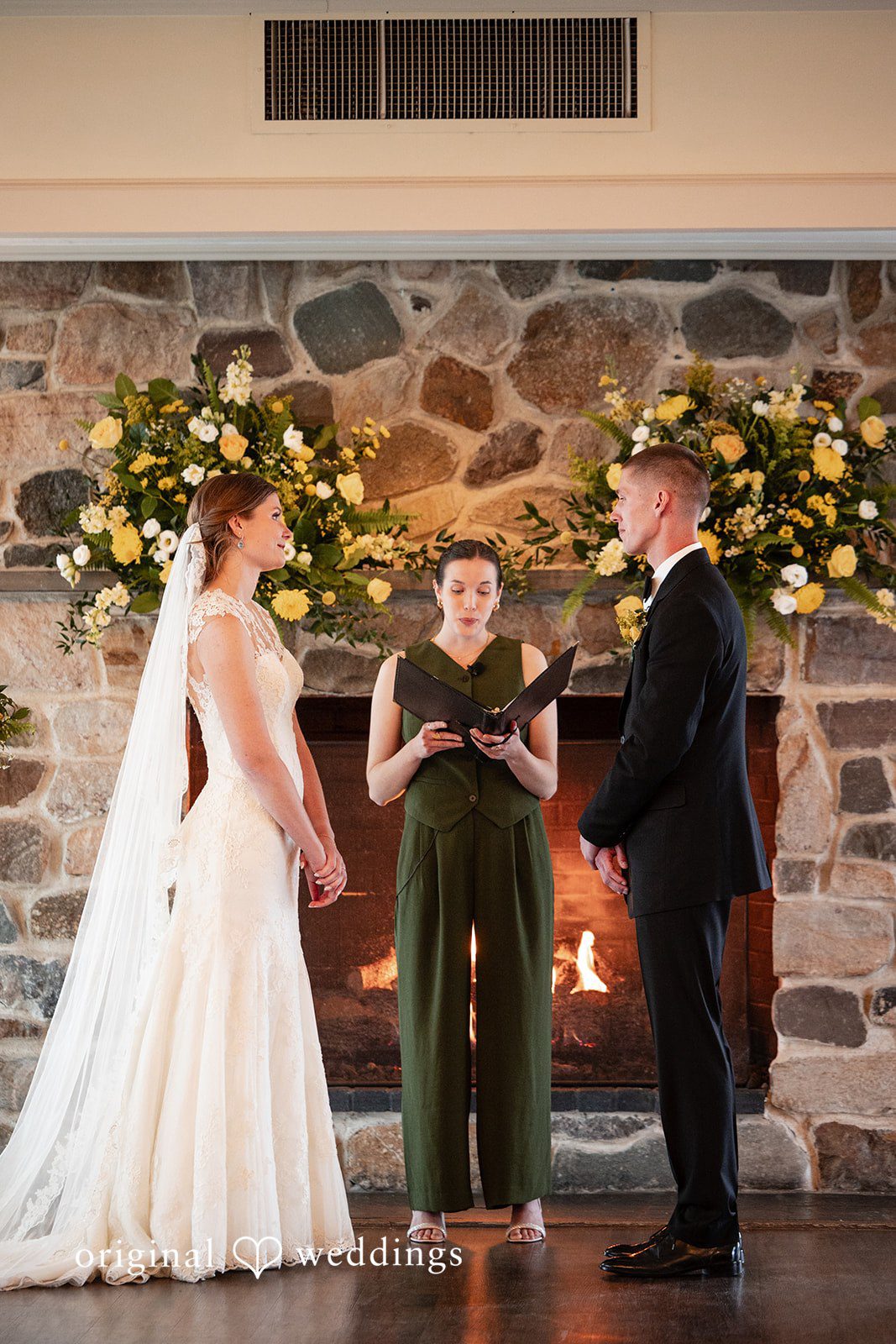 Alanna + Stan Romantic ceremony moment captured by Boston wedding photographers from Original Weddings