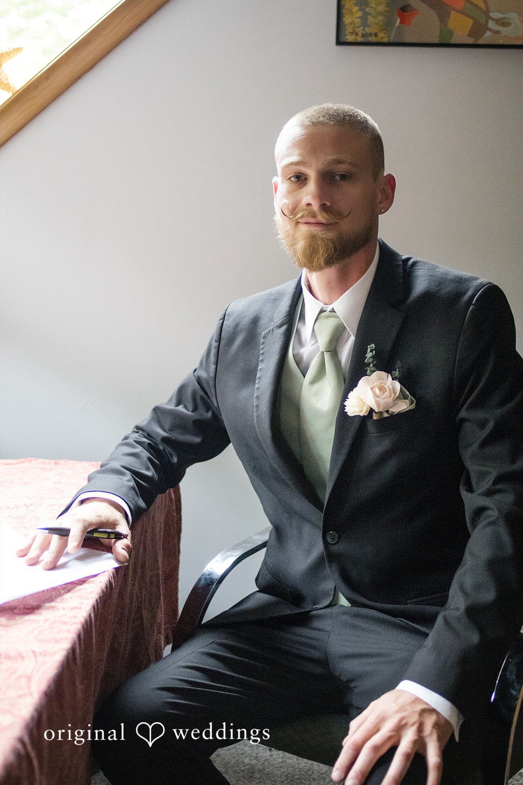 Nicole + Dalton Lovely picture of groom at The Barn on Harmony Hill