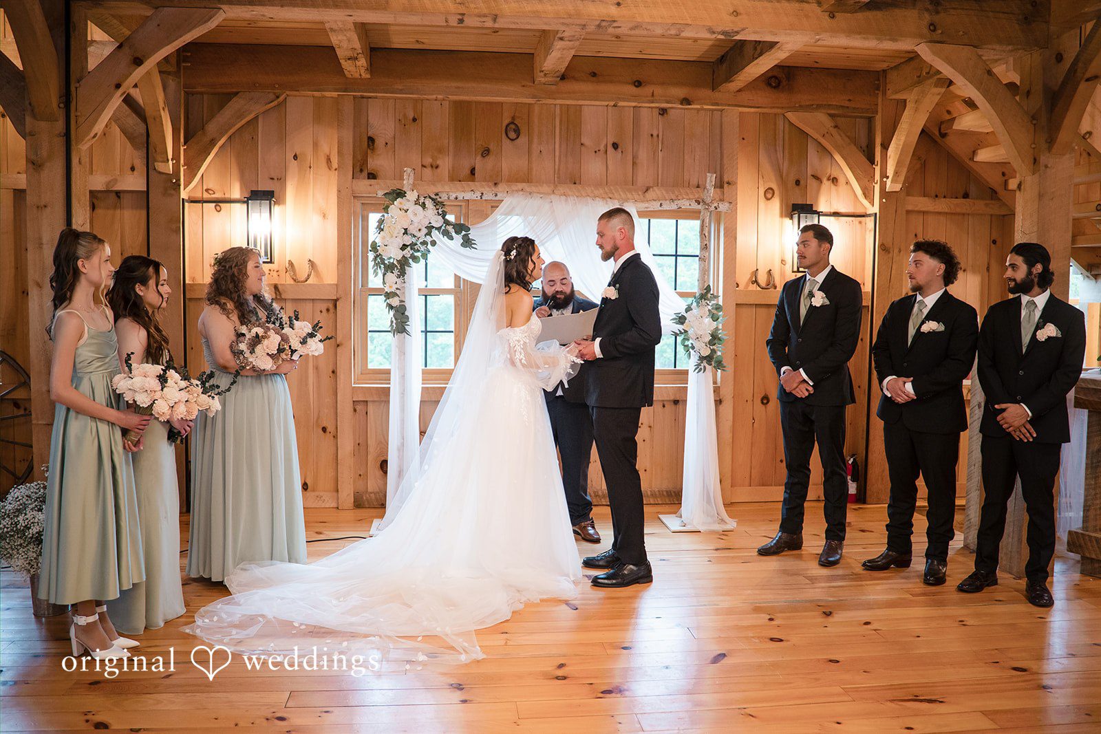 Nicole + Dalton Wide ceremony picture at The Barn on Harmony Hill captured by CT wedding photographers from Original Weddings