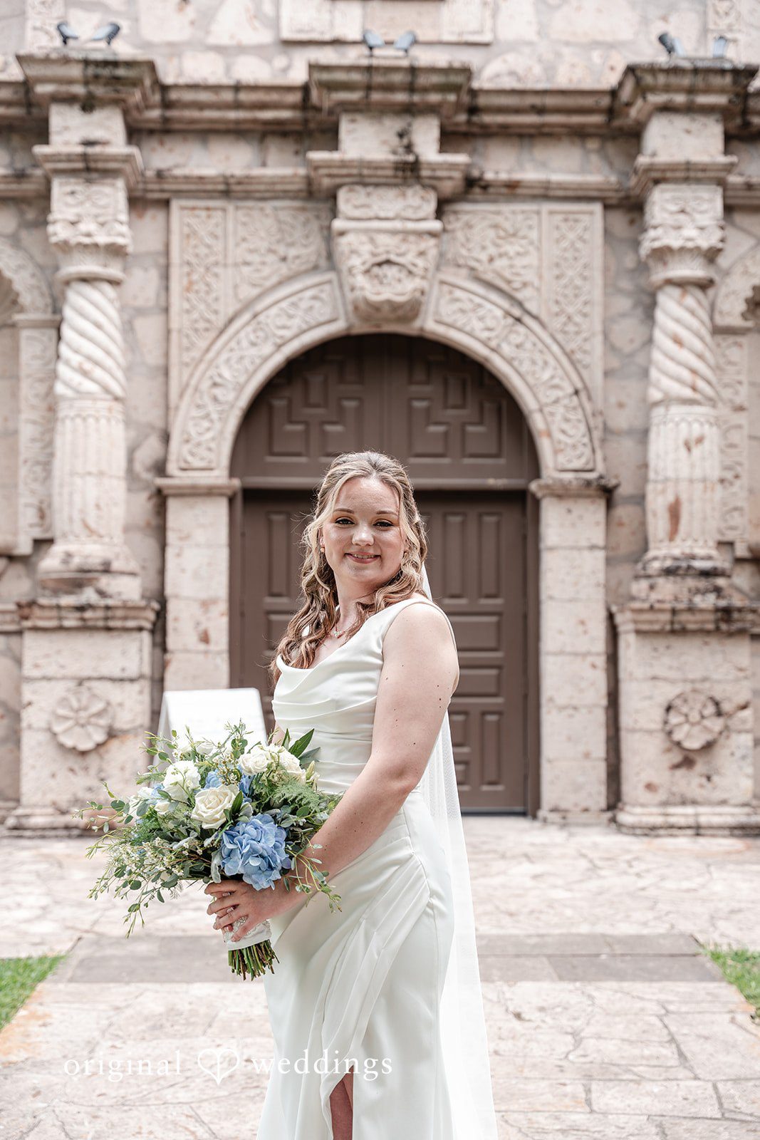 Mary Rose + Nate Full-length bridal portrait after getting ready