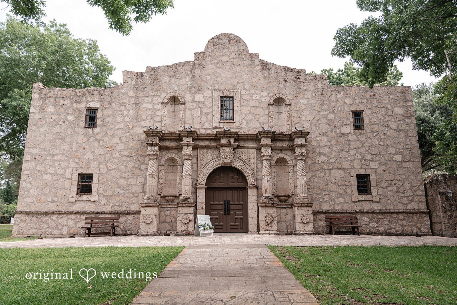 Mary Rose + Nate Exterior view of The Cypress Alamo wedding venue