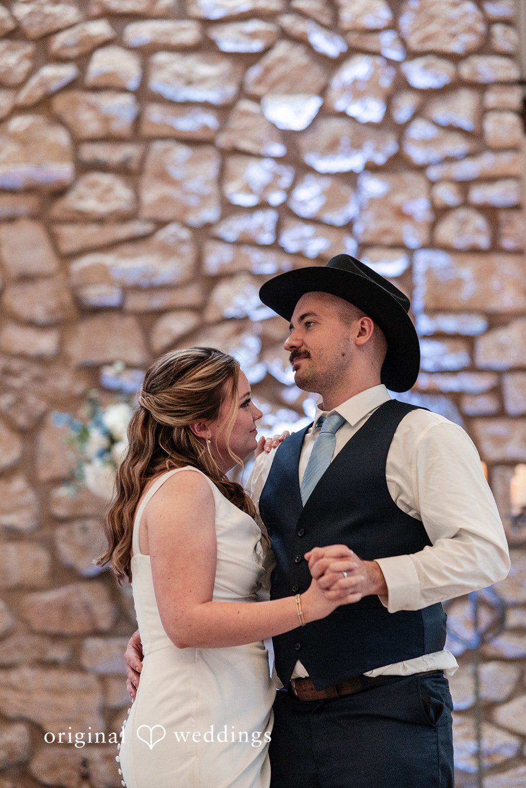 Mary Rose + Nate Romantic portrait of the couple dancing during the reception
