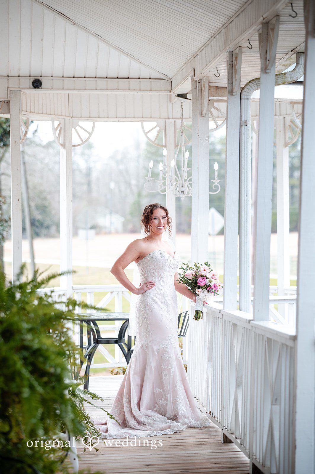 Emsley + Sean Beautiful bride getting ready portrait at The Farley Estate