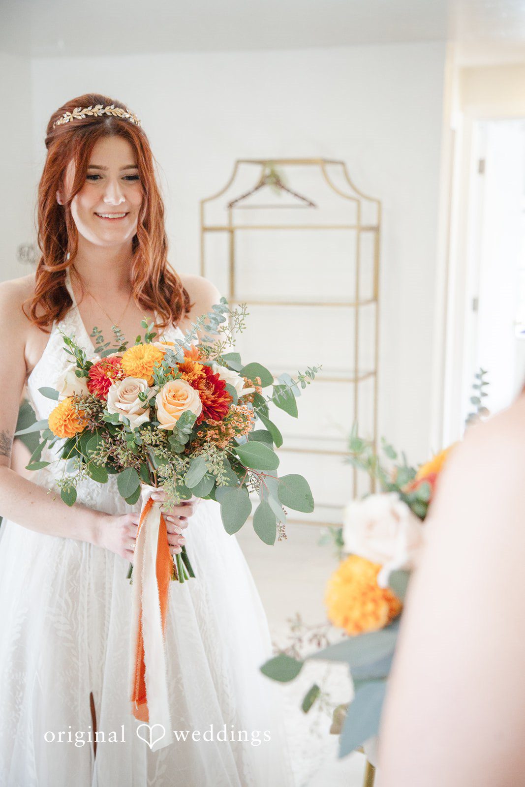 Evelyn + Blues Elegant bridal preparation moment at The Manor - OK