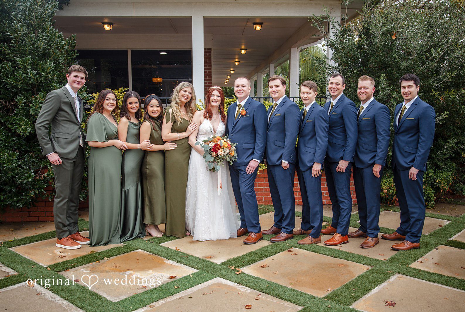Oklahoma City Wedding Photographers from Original Weddings capturing wedding group photo at The Manor