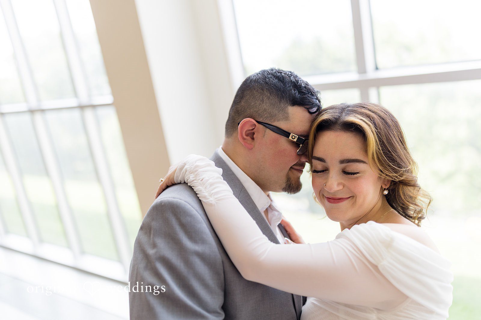 A romantic portrait of the couple