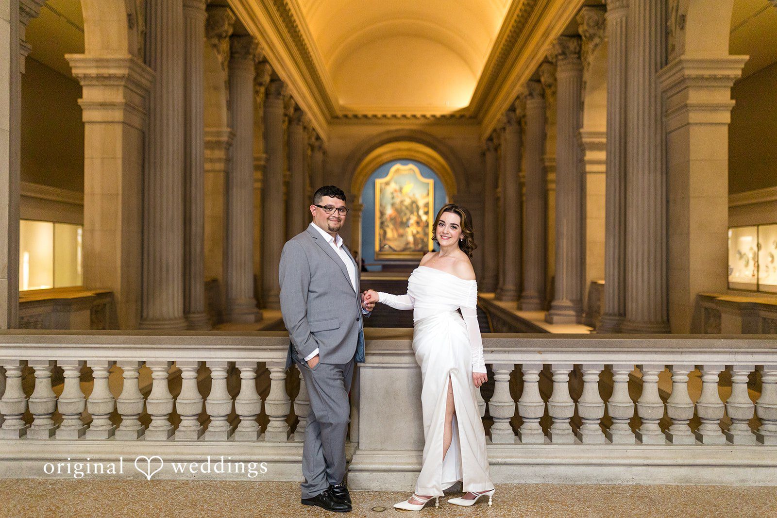 Our New York City engagement photographers captured a stunning portrait of the couple at the Museum