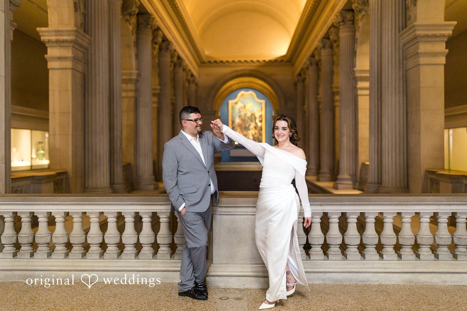 Our New York City engagement photographers at Original Weddings captured a gorgeous portrait of the couple at The MET