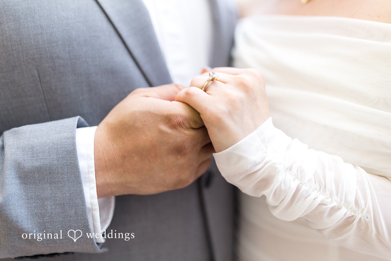 A close-up shot of the couple