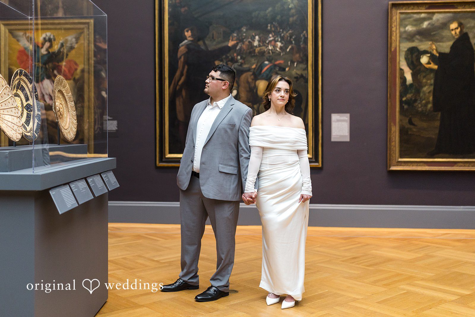A look-away portrait of the couple