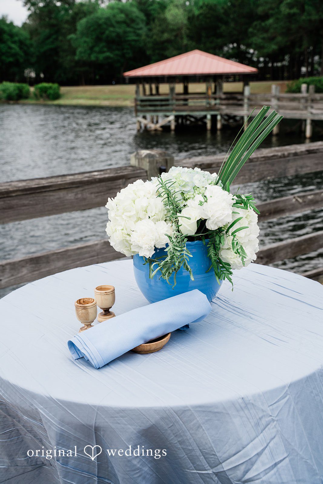 Madeline + John Close-up of ceremony table décor and wedding details
