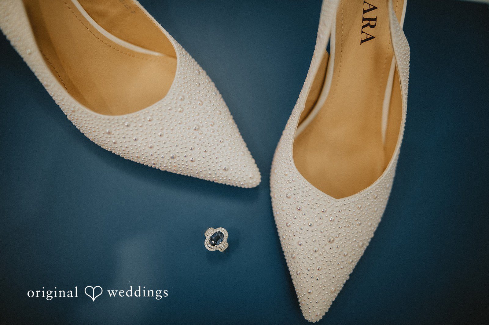 Wedding shoes and ring