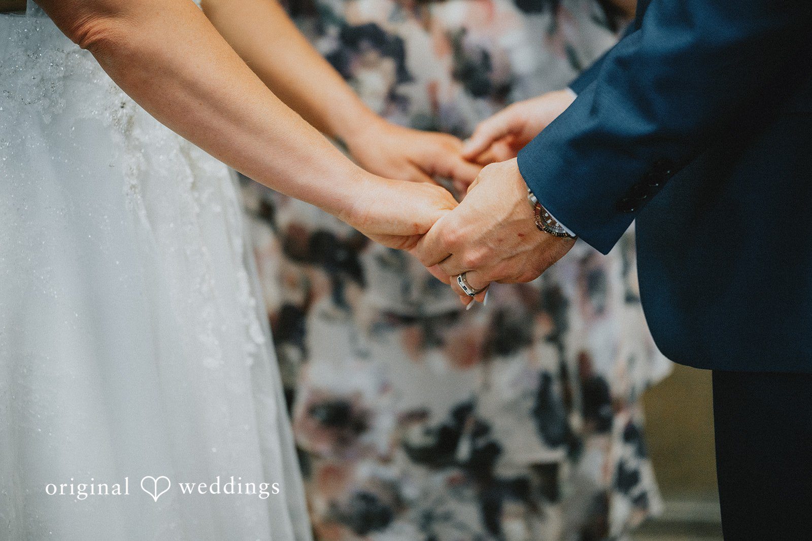A close-up shot of the couple