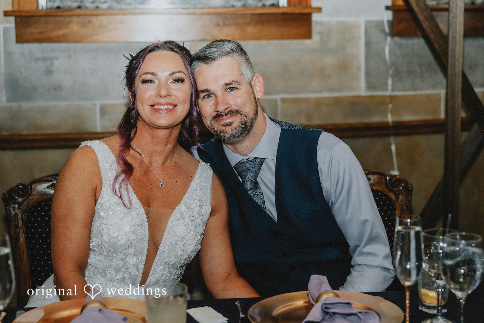 A stunning portrait of the couple from the wedding reception