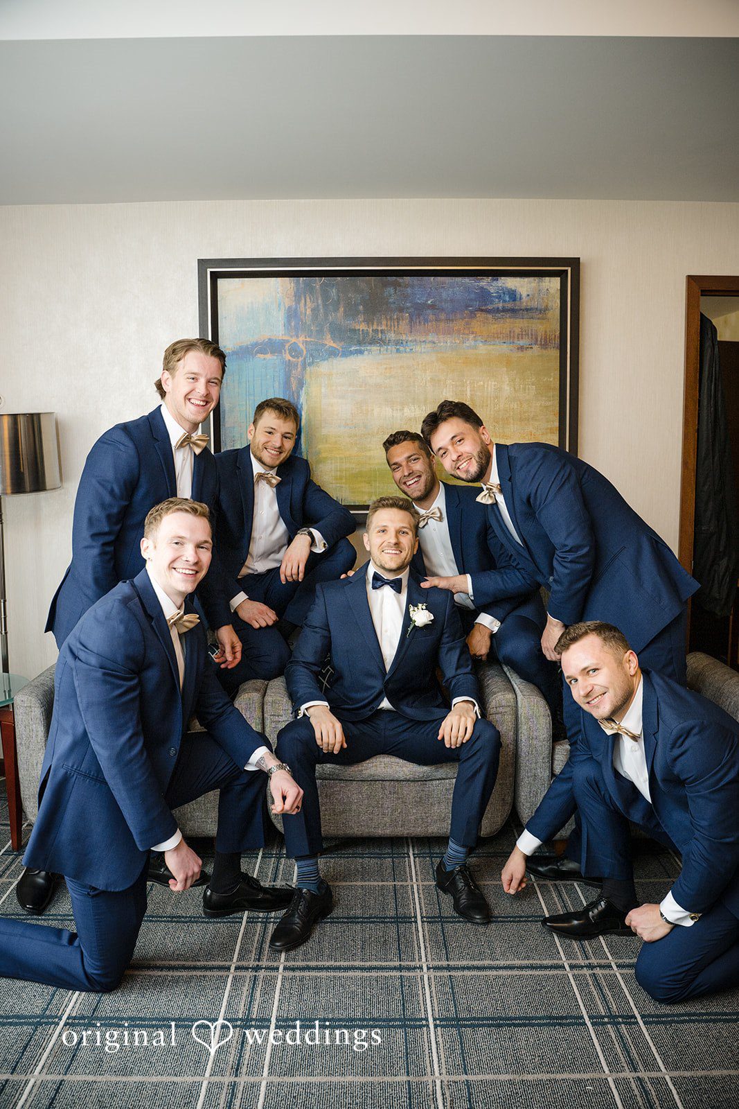 Nathan + Ainsley A portrait of the groom and his groomsmen