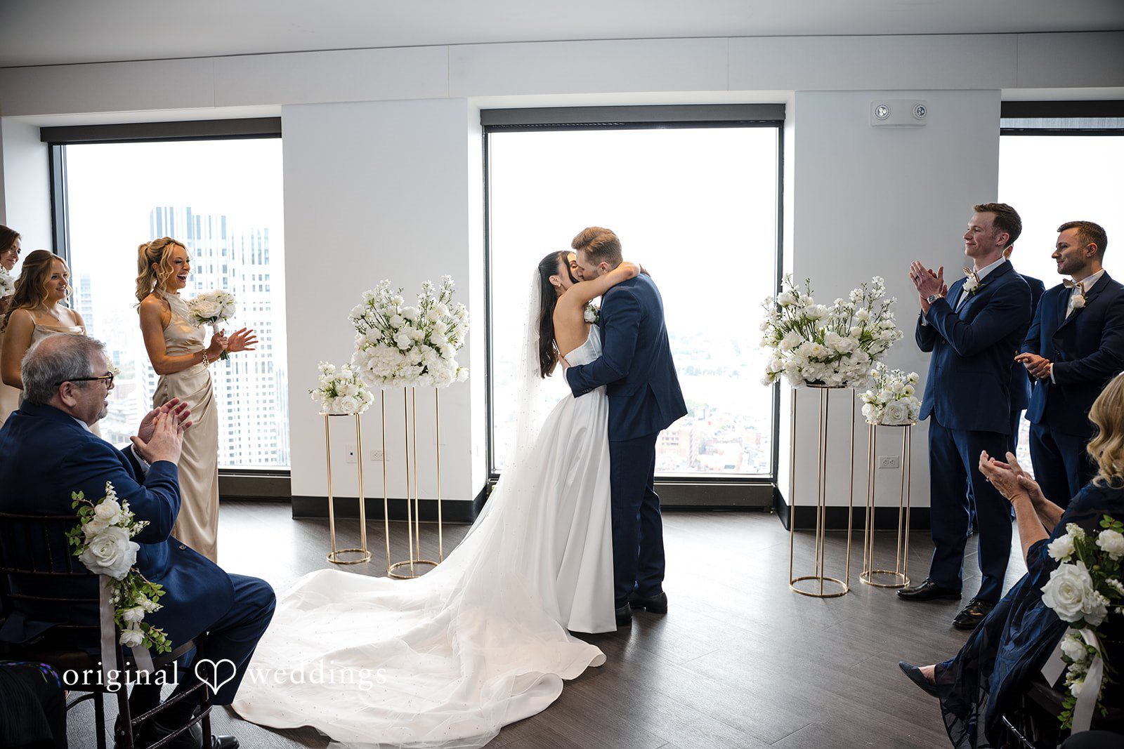 Nathan + Ainsley Our Boston wedding photographers captured the moment the couple had their first kiss