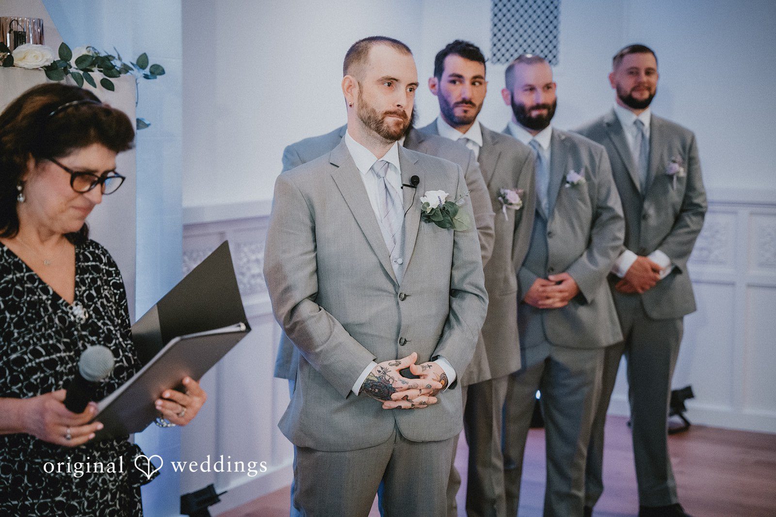 Danielle + Tyler Bride and groom exchanging vows during the ceremony