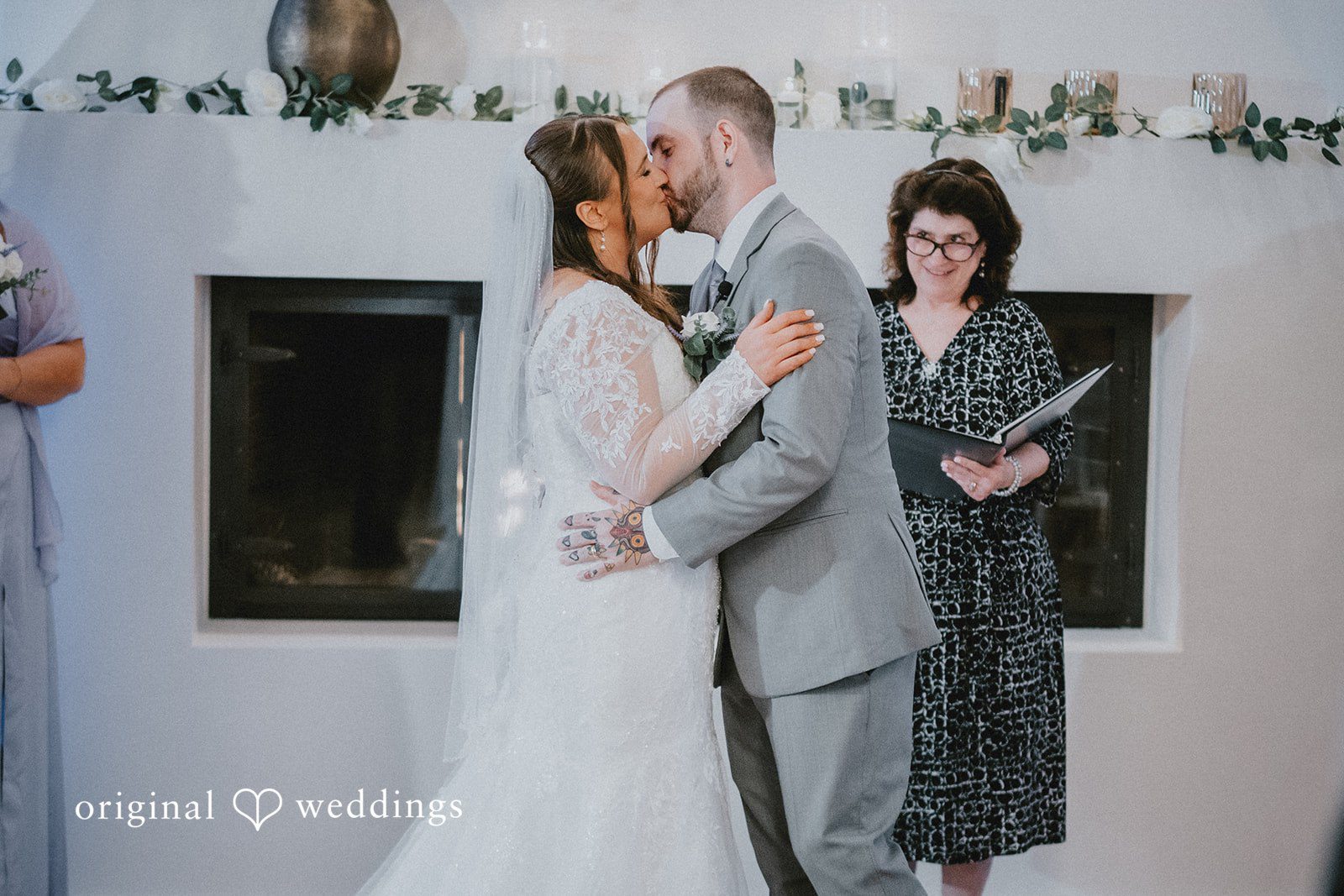 Danielle + Tyler Newlyweds celebrating together at the ceremony site
