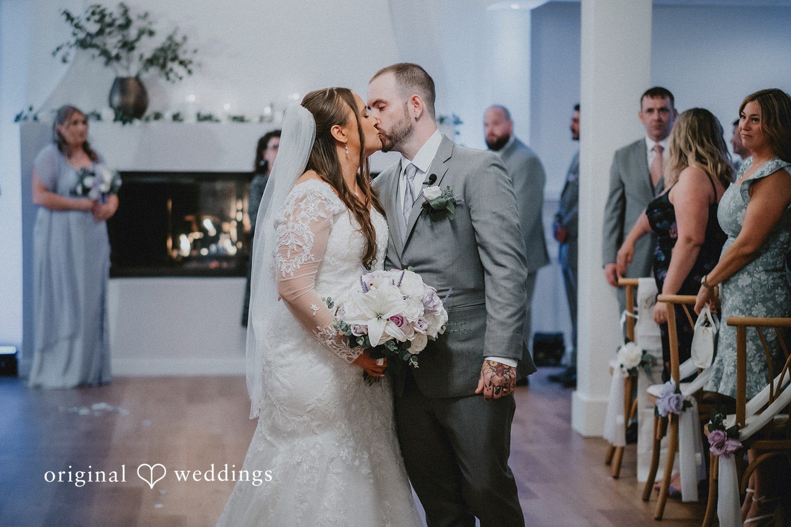 Danielle + Tyler Bride and groom entering the reception after the ceremony