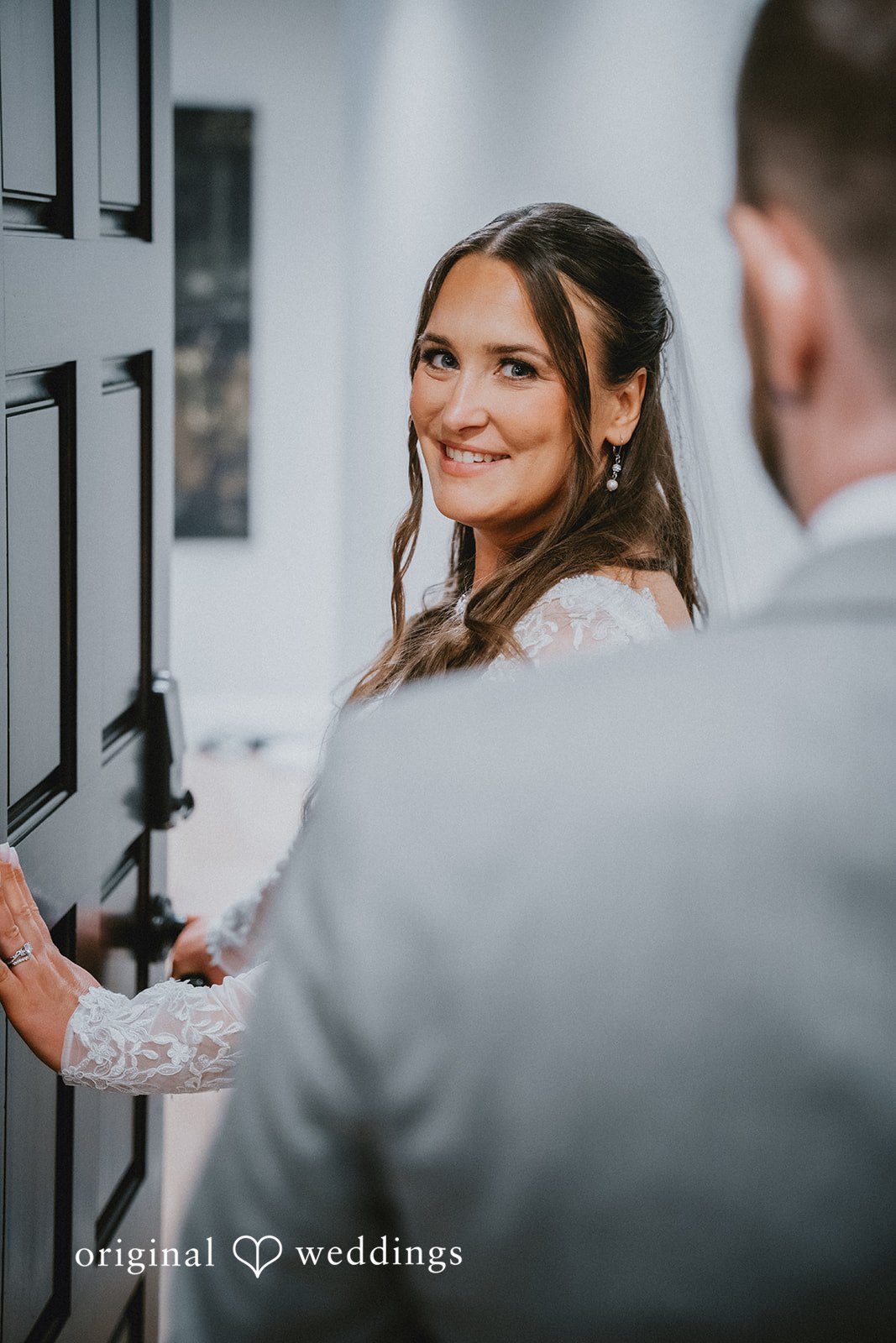 Danielle + Tyler Bride and groom sharing a quiet moment together during the wedding day